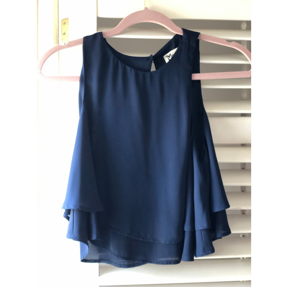 Show Me Your Mumu Navy Crop Top